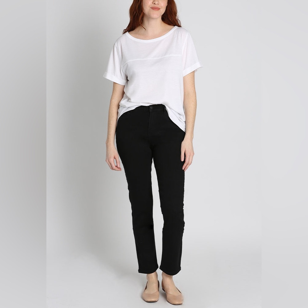 JACHS Girlfriend Black Straight Leg Ankle Pants Versatile Fit - Picture 2 of 4